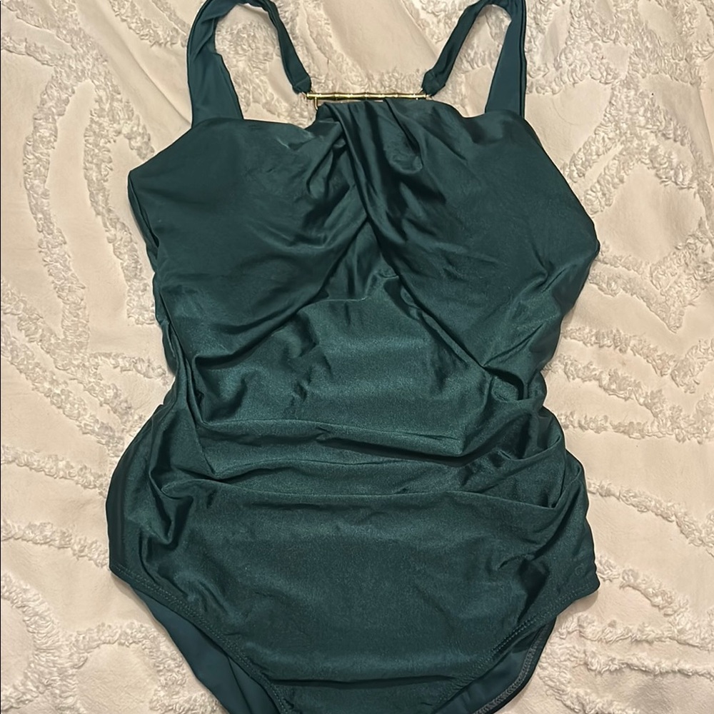 Apt. 9 Dark Green One Piece Swimsuit